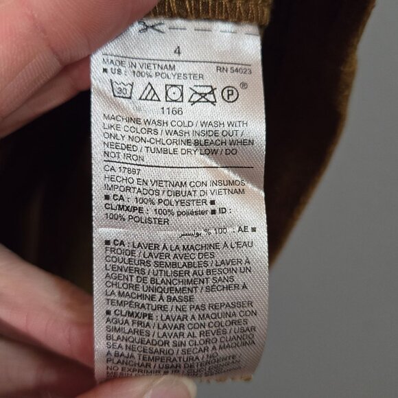 Old Navy Womens sz 4 Faux Suede A-Line Mini Skirt Front Pockets Camel Caramel Br - Picture 13 of 14